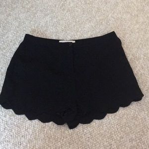 Black scalloped shorts